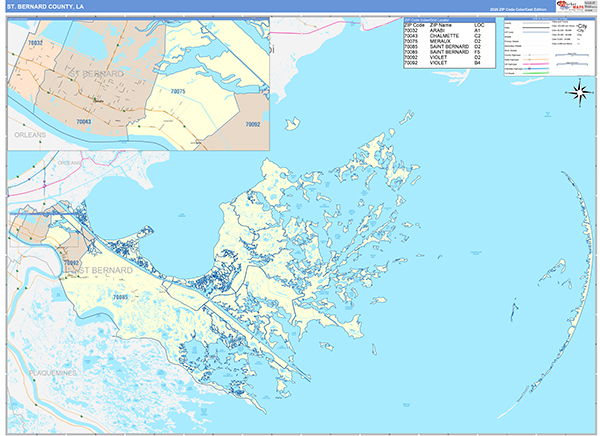 St. Bernard Parish (County), LA Wall Map